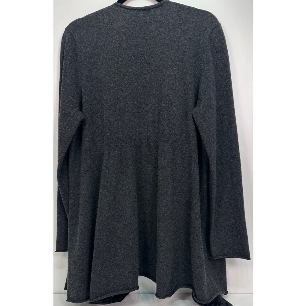 Eileen Fisher Merino Wool Cashmere Layered Open Front Long Cardigan Size Large - Picture 3 of 10